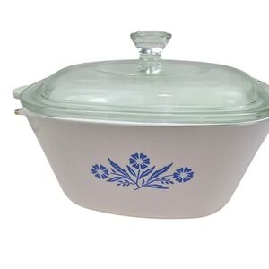 Vintage Corning Ware Cornflower P-1 3/4-B Casserole Dish 1.75 Qt with‎ Lid